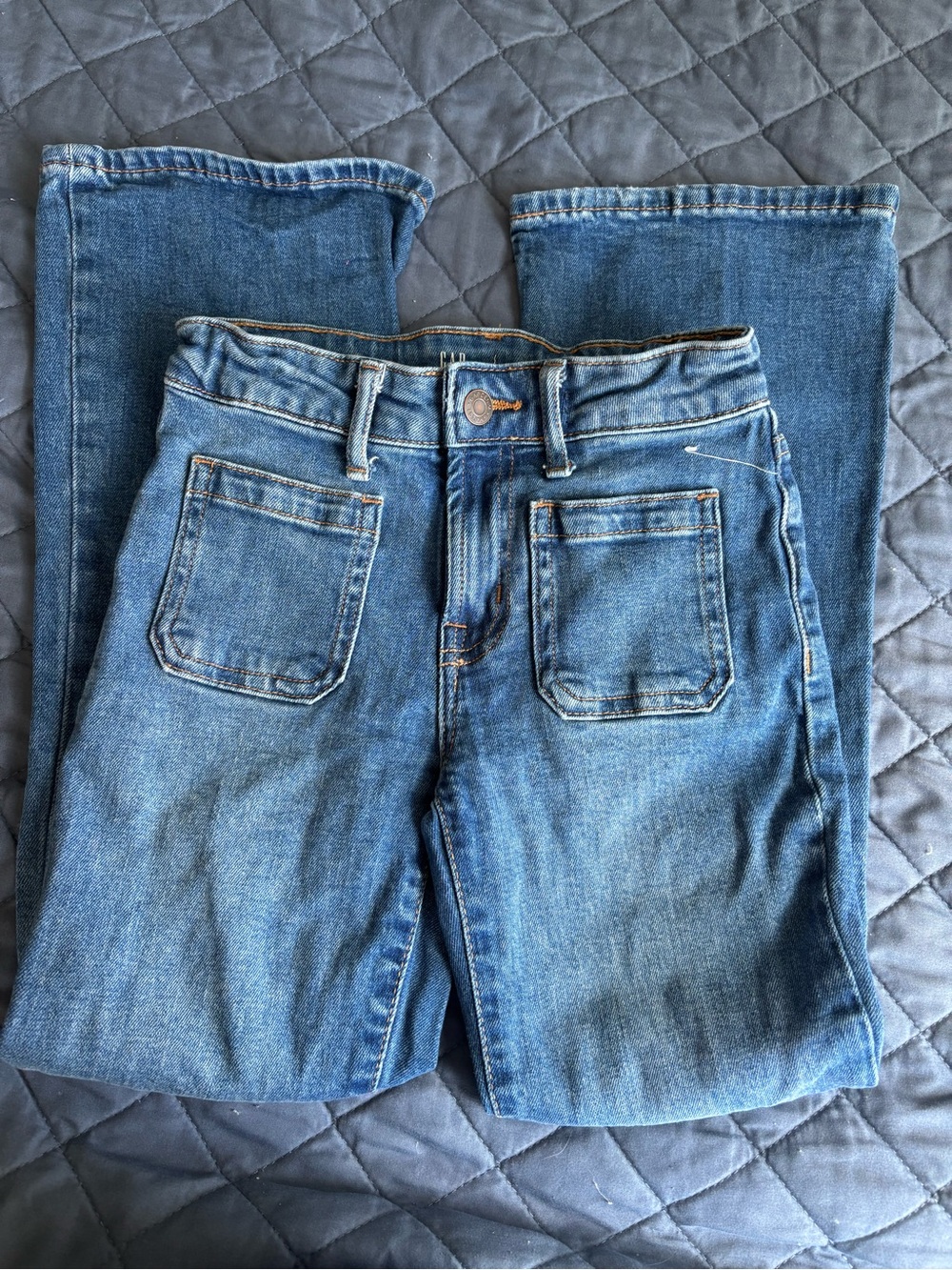 NWOT Girls’ GAP Dark Wash Adjustable Waist Adorable Bell Bottom Jeans